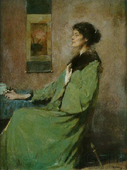Thomas Dewing Portrait of a Lady Holding a Rose Germany oil painting art